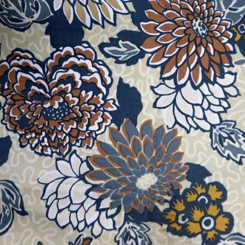 Meandering Chrysanthemums - Blue 0377 - Clarks Canvas 03771503X